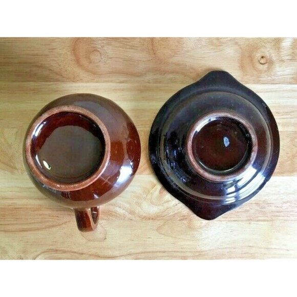 4 Piece Set Ceramic Drip Glaze Pottery 2 Pitchers & 2 Plates 4.5" x 4" Japan VTG - Picture 10 of 11